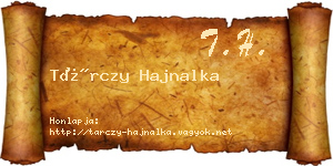 Tárczy Hajnalka névjegykártya
